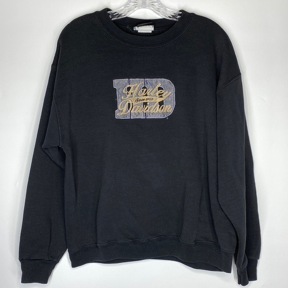 Vintage Harley Davidson Black Crewneck Sweatshirt Size Large